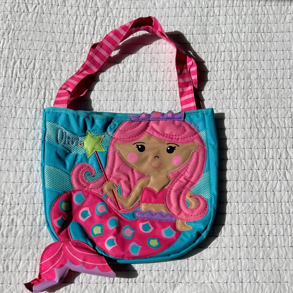 Mermaid Themed girls Tote Bag with Pink and Blue Accents